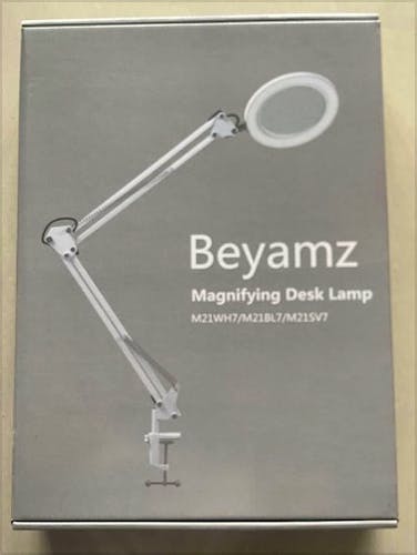 Lámpara Beyamz de Aumento-105 mm 5 dioptrías 3 Modos de Color-10 Niveles Regulables-750 LM Luces con 72 LED-90 cm de Radio de Trabajo-conexión USB