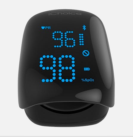 Pulsioxímetro de Dedo CHOICEMMED Ichoice Wireless-Bluetooth OX200, Batería Recargable por USB
