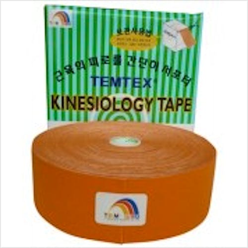 Temtex Kinesiology Tape: Caja de 1 Rollo de 32 m. x 5 cm., Color Naranja