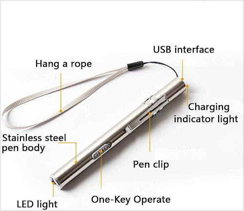 Linterna Exploración Led recargable USB + Cable USB