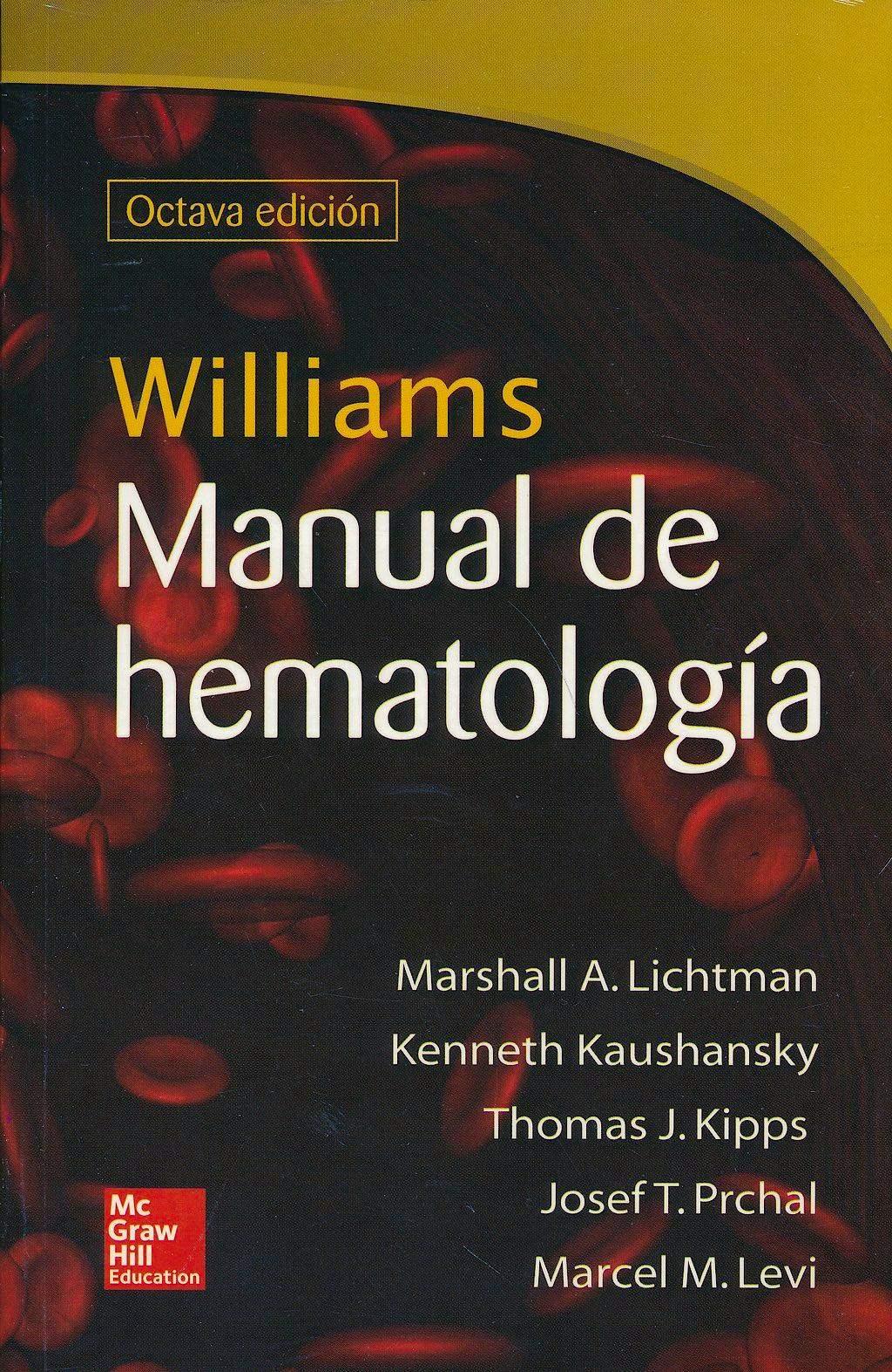 Portada del libro 9786071510006 Williams Manual de Hematologia