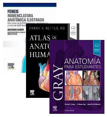 Portada del libro 9788413821405 Lote Gray Anatomía para Estudiantes + Feneis Nomenclatura Anatómica Ilustrada + Netter Atlas de Anatomía Humana