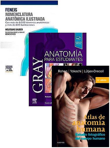 Portada del libro 9788413821429 Lote GRAY Anatomía para Estudiantes + FENEIS Nomenclatura Anatómica Ilustrada + ROHEN Atlas de Anatomía Humana