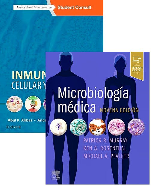 Portada del libro 9788413821450 Lote ABBAS Inmunología Celular y Molecular, 9ª ed. + MURRAY Microbiología Médica, 9ª ed.