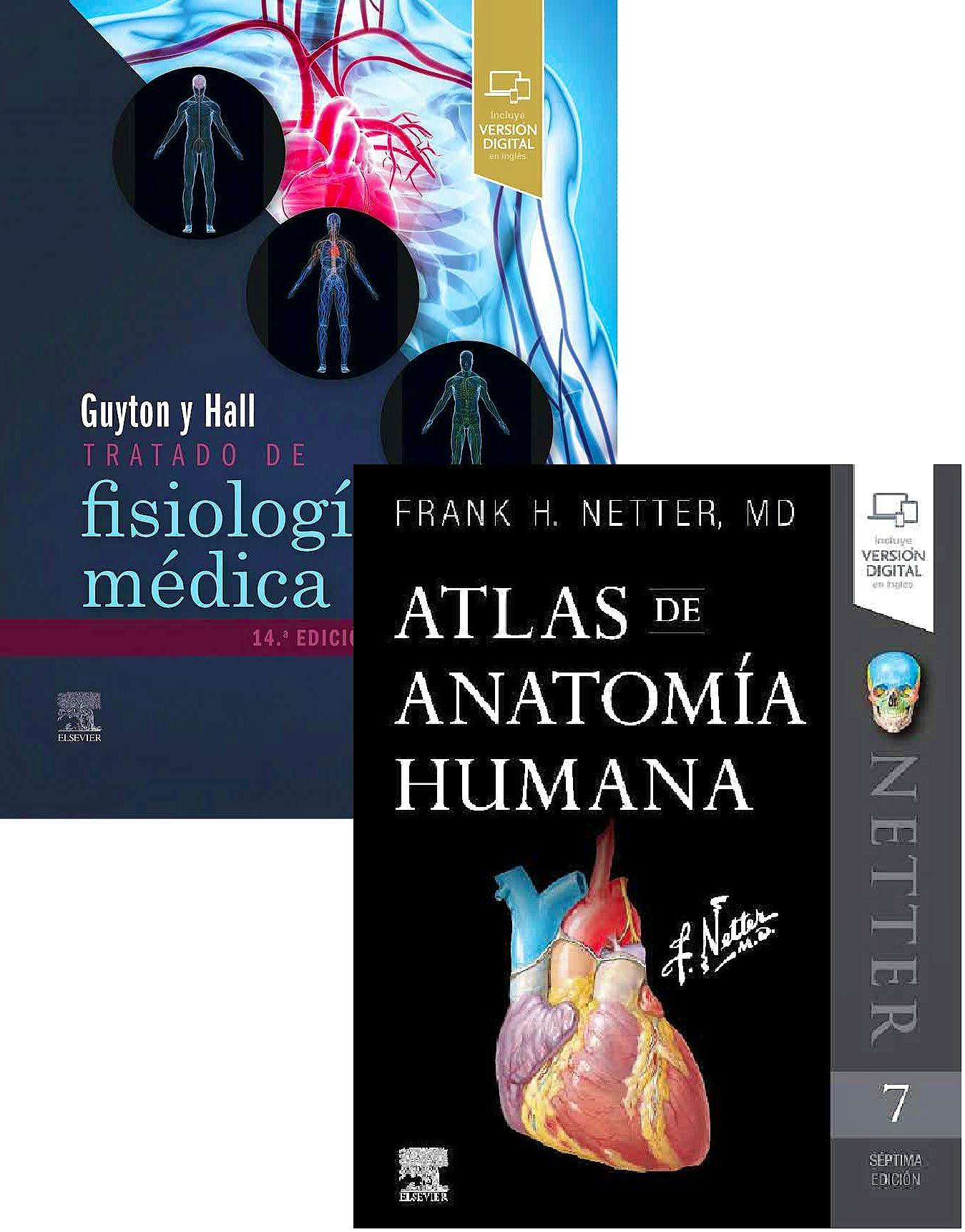Portada del libro 9788413821931 Lote Guyton y Hall Tratado de Fisiología Médica + Netter Atlas de Anatomía Humana