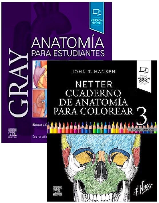 Portada del libro 9788413825861 Lote GRAY Anatomía para Estudiantes + NETTER Cuaderno de Anatomía para Colorear