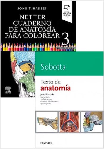 Portada del libro 9788413825892 Lote Pack NETTER Cuaderno de Anatomía para Colorear + SOBOTTA Texto de Anatomía