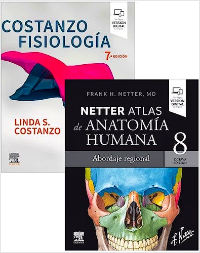 Portada del libro 9788413825922 Lote Pack COSTANZO Fisiología + NETTER Atlas de Anatomía Humana Abordaje Regional