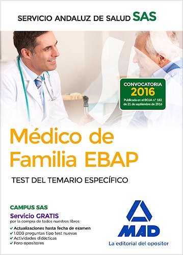 Portada del libro 9788414202302 Médico de Familia EBAP Servicio Andaluz de Salud (SAS). Test del Temario Específico