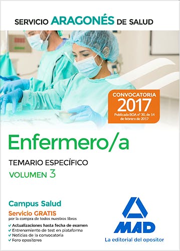 Portada del libro 9788414206546 Enfermero/a Servicio Aragonés de Salud. Temario Específico, Vol. 3
