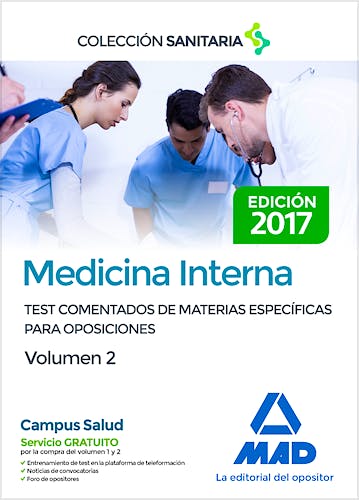 Portada del libro 9788414206911 Medicina Interna. Test Comentados de Materias Específicas para Oposiciones, Vol. 2