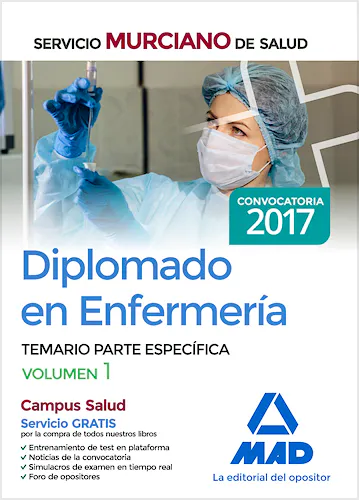 Portada del libro 9788414206959 Diplomado en Enfermería Servicio Murciano de Salud. Temario Parte Específica, Vol. 1