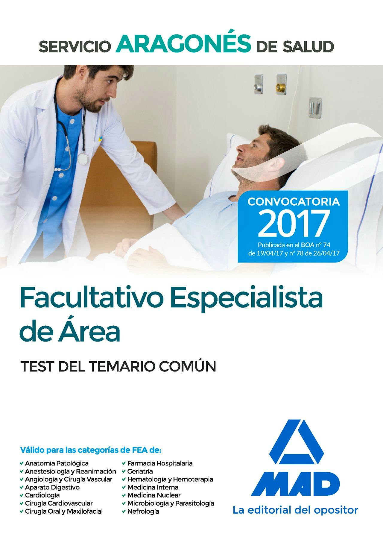 Portada del libro 9788414207659 Facultativo Especialista de Area Servicio Aragones de Salud. Test del Temario Comun