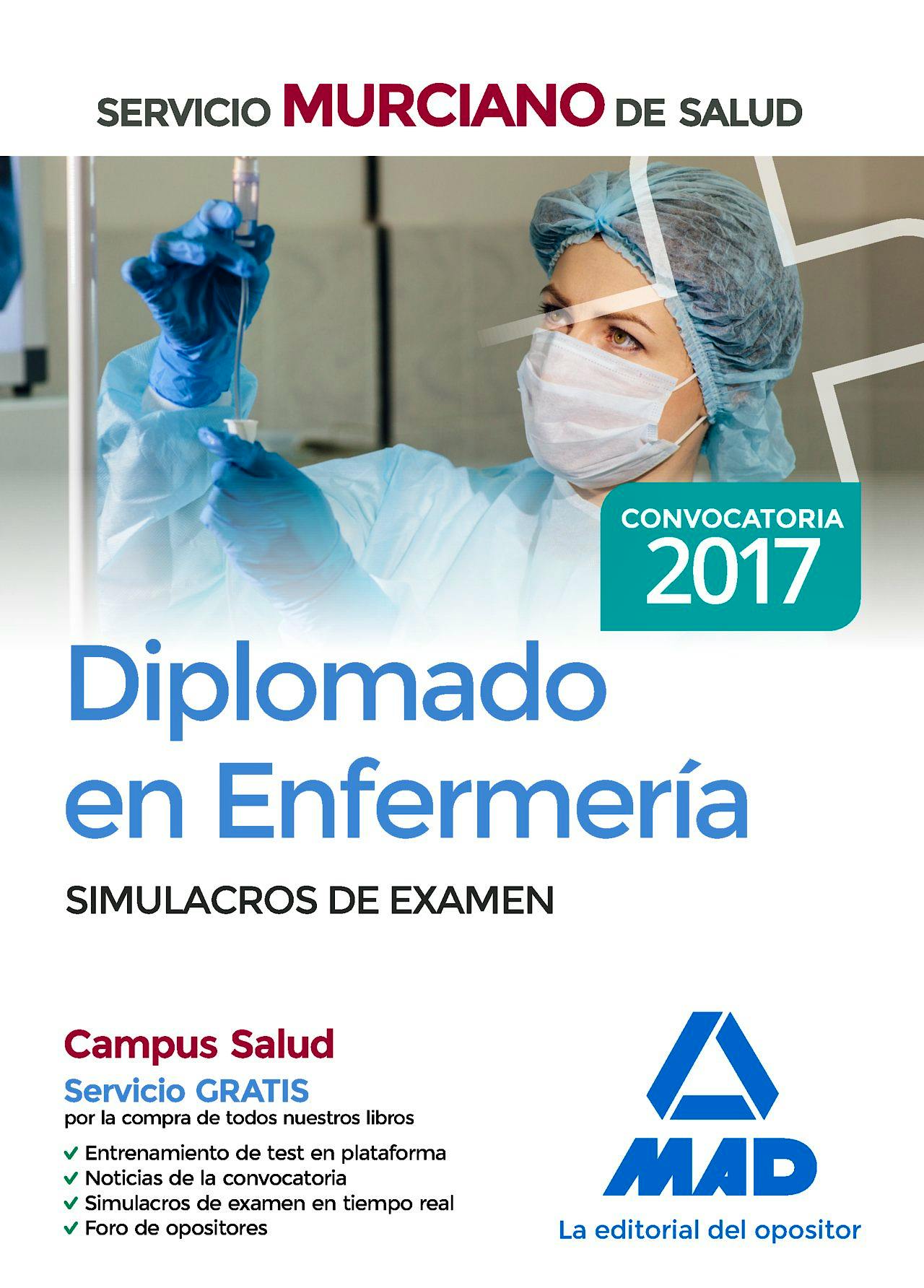 Portada del libro 9788414207680 Diplomado en Enfermería Servicio Murciano de Salud. Simulacros de Examen