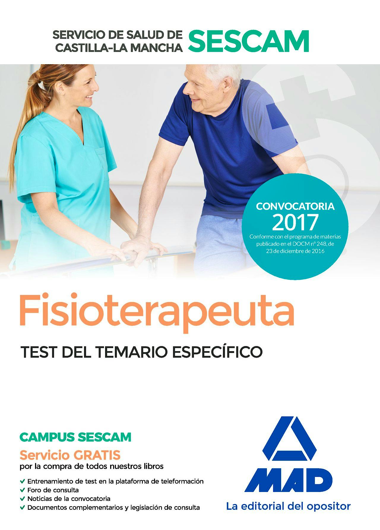 Portada del libro 9788414210185 Fisioterapeuta Servicio de Salud de Castilla-La Mancha (SESCAM). Test del Temario Específico