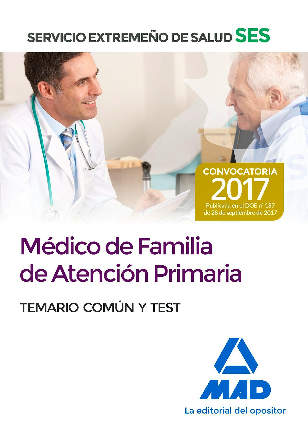Portada del libro 9788414210819 Médico de Familia de Atención Primaria Servicio Extremeño de Salud (SES). Temario Común y Test