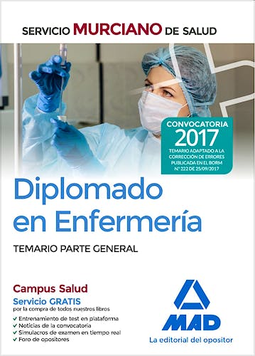 Portada del libro 9788414211632 Diplomado en Enfermería Servicio Murciano de Salud. Temario Parte General