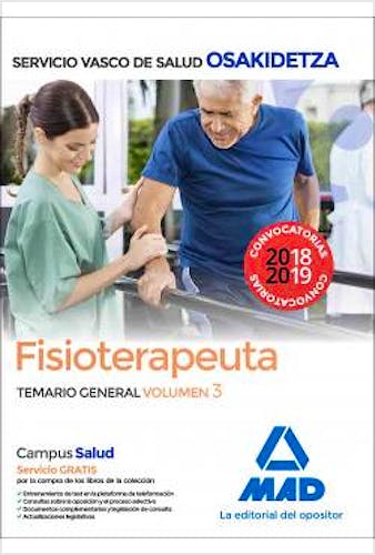 Portada del libro 9788414215845 Fisioterapeuta Servicio Vasco de Salud (OSAKIDETZA). Temario General, Vol. 3