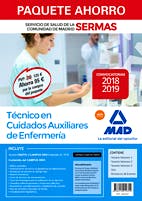 Portada del libro 9788414219355 Paquete Ahorro Técnico en Cuidados Aux. Enfermería Servicio de Salud de la Comunidad de Madrid (SERMAS) (Total 5 Libros e Incluye Acceso a Campus Oro)