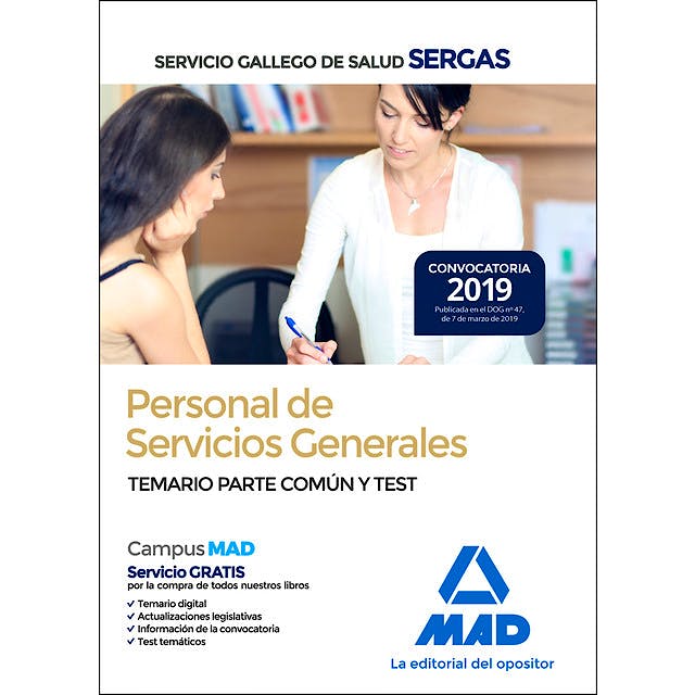 Portada del libro 9788414226759 Personal de Servicios Generales Servicio Gallego de Salud (SERGAS). Temario Parte Común y Test