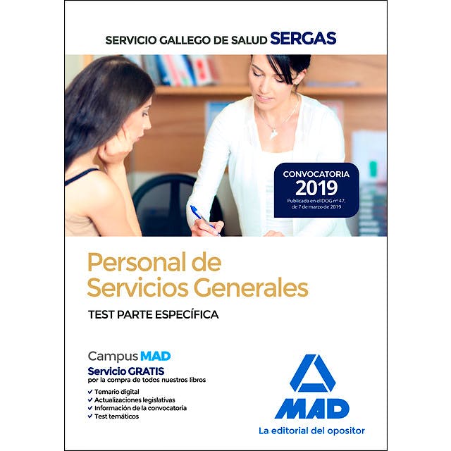 Portada del libro 9788414227084 Personal de Servicios Generales Servicio Gallego de Salud (SERGAS). Test Parte Específica