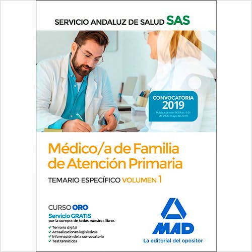 Portada del libro 9788414229682 Médico de Familia de Atención Primaria Servicio Andaluz de Salud (SAS). Temario Específico, Vol. 1