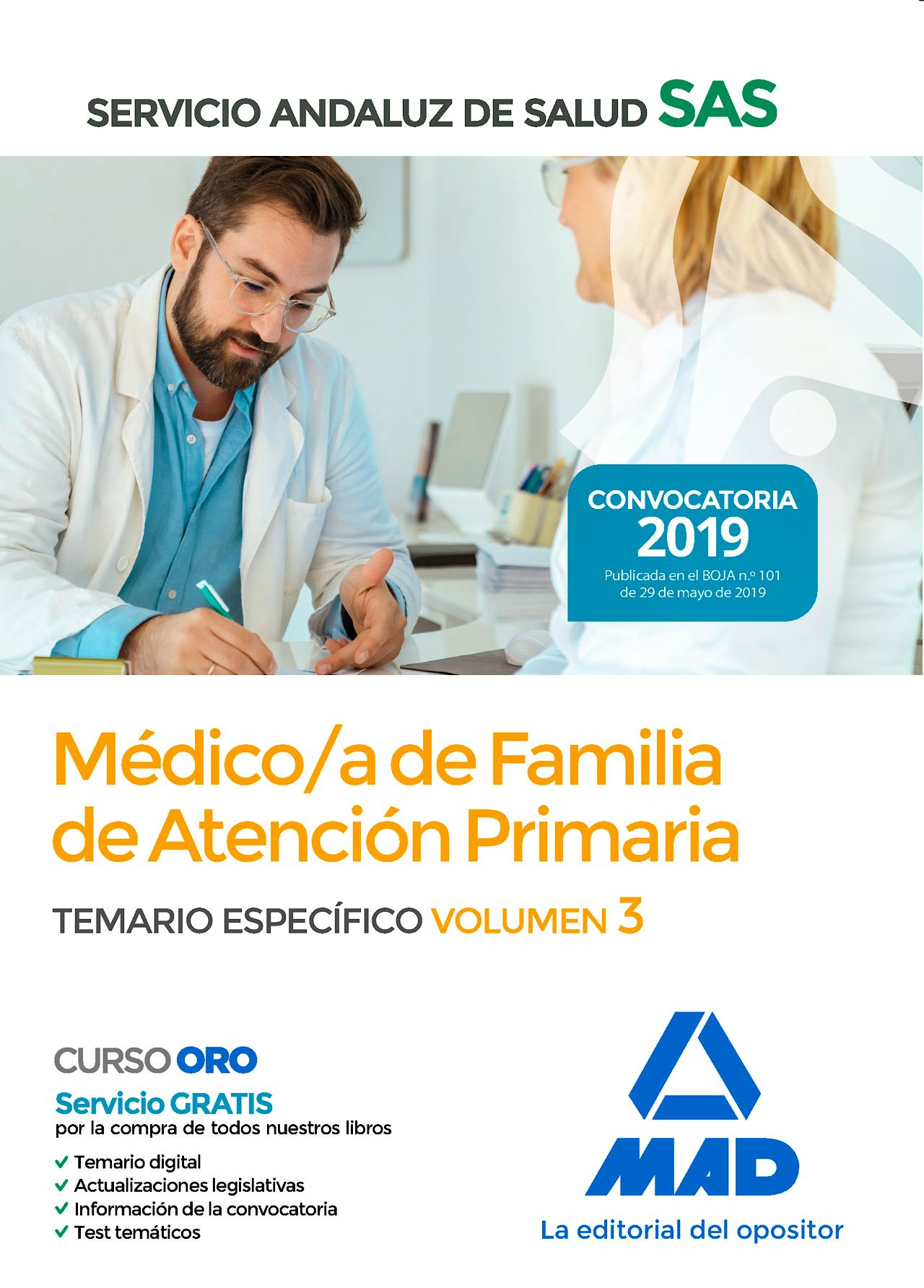 Portada del libro 9788414230831 Médico de Familia de Atención Primaria Servicio Andaluz de Salud (SAS). Temario Específico, Vol. 3