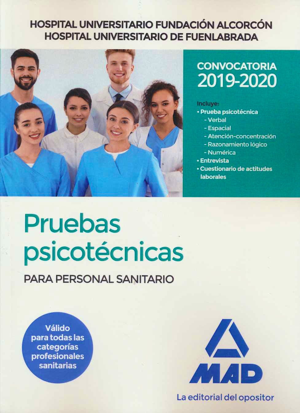 Portada del libro 9788414232842 Pruebas Psicotécnicas para Personal Sanitario Hospital Universitario Fundación Alcorcón y Hospital Universitario de Fuenlabrada