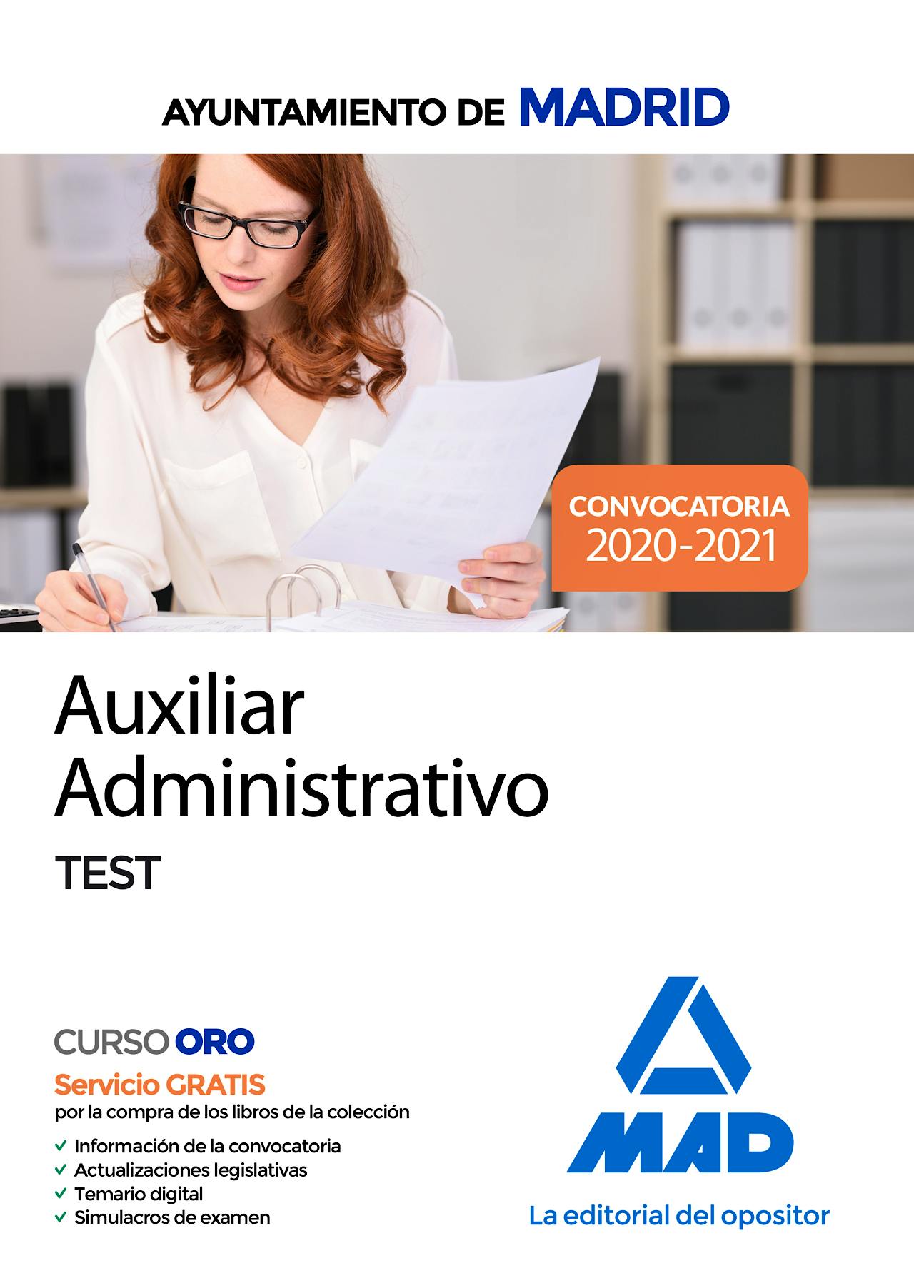 Portada del libro 9788414237212 Auxiliar Administrativo Ayuntamiento de Madrid. Test