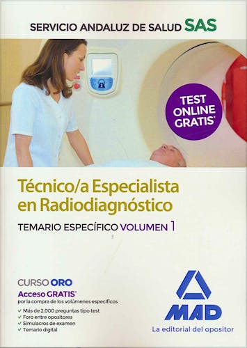 Portada del libro 9788414237564 Técnico/a Especialista en Radiodiagnóstico del Servicio Andaluz de Salud. Temario Específico, Vol. 1