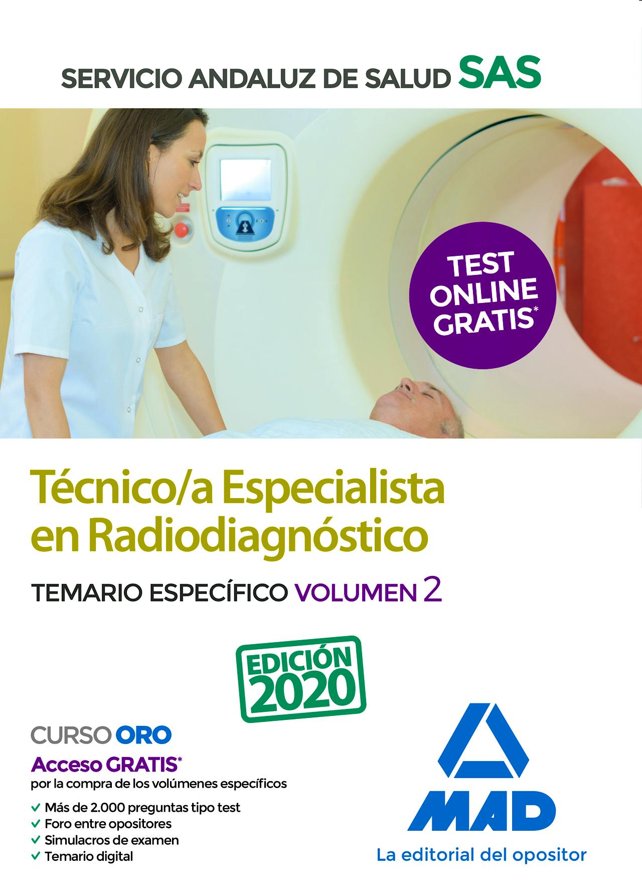 Portada del libro 9788414237571 Técnico/a Especialista en Radiodiagnóstico del Servicio Andaluz de Salud. Temario Específico, Vol. 2