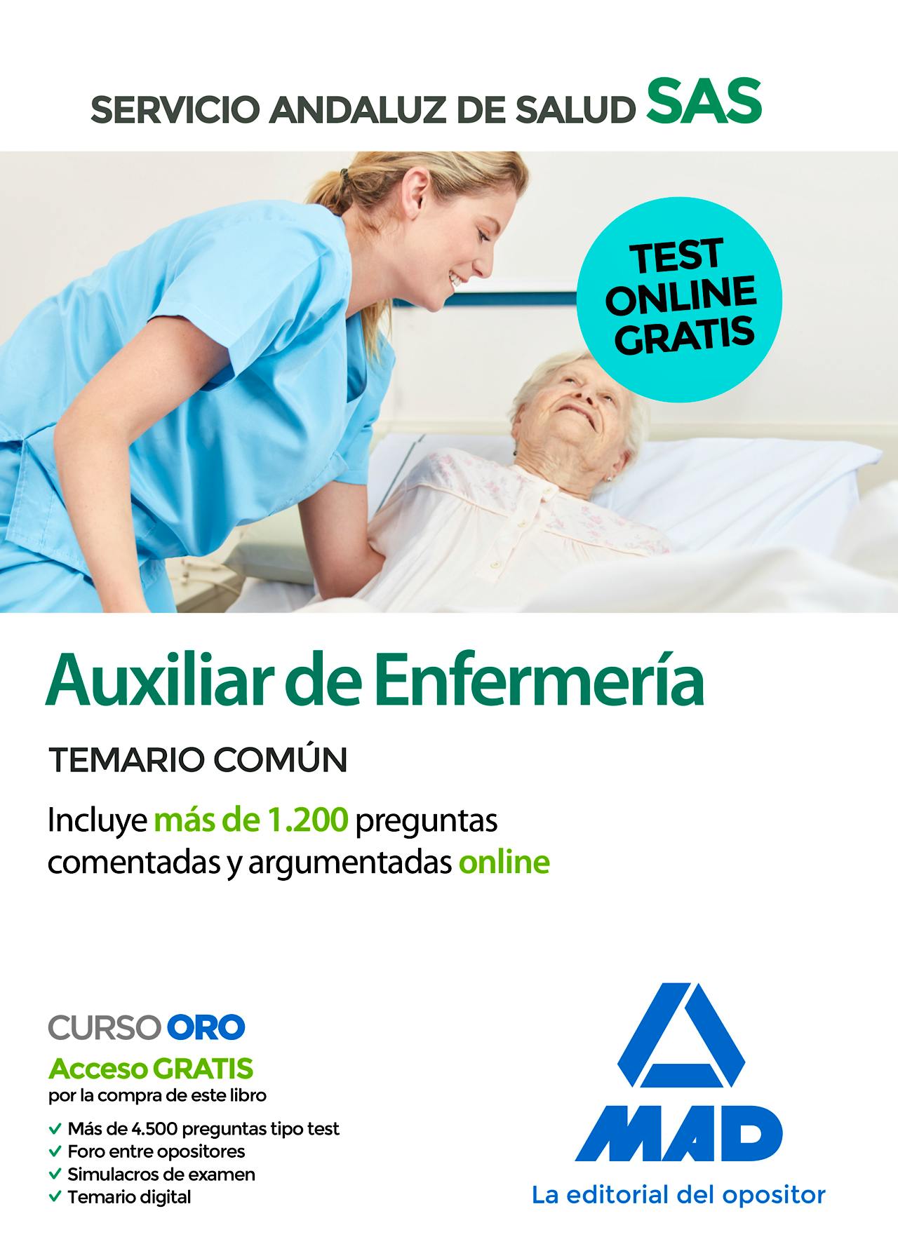 Portada del libro 9788414237670 Auxiliar de Enfermería Servicio Andaluz de Salud (SAS). Temario Común