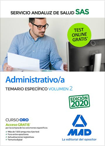 Portada del libro 9788414237809 Administrativo/a Servicio Andaluz de Salud (SAS). Temario Específico, Vol. 2