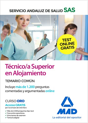 Portada del libro 9788414238455 Técnico/a Superior en Alojamiento Servicio Andaluz de Salud (SAS). Temario Común