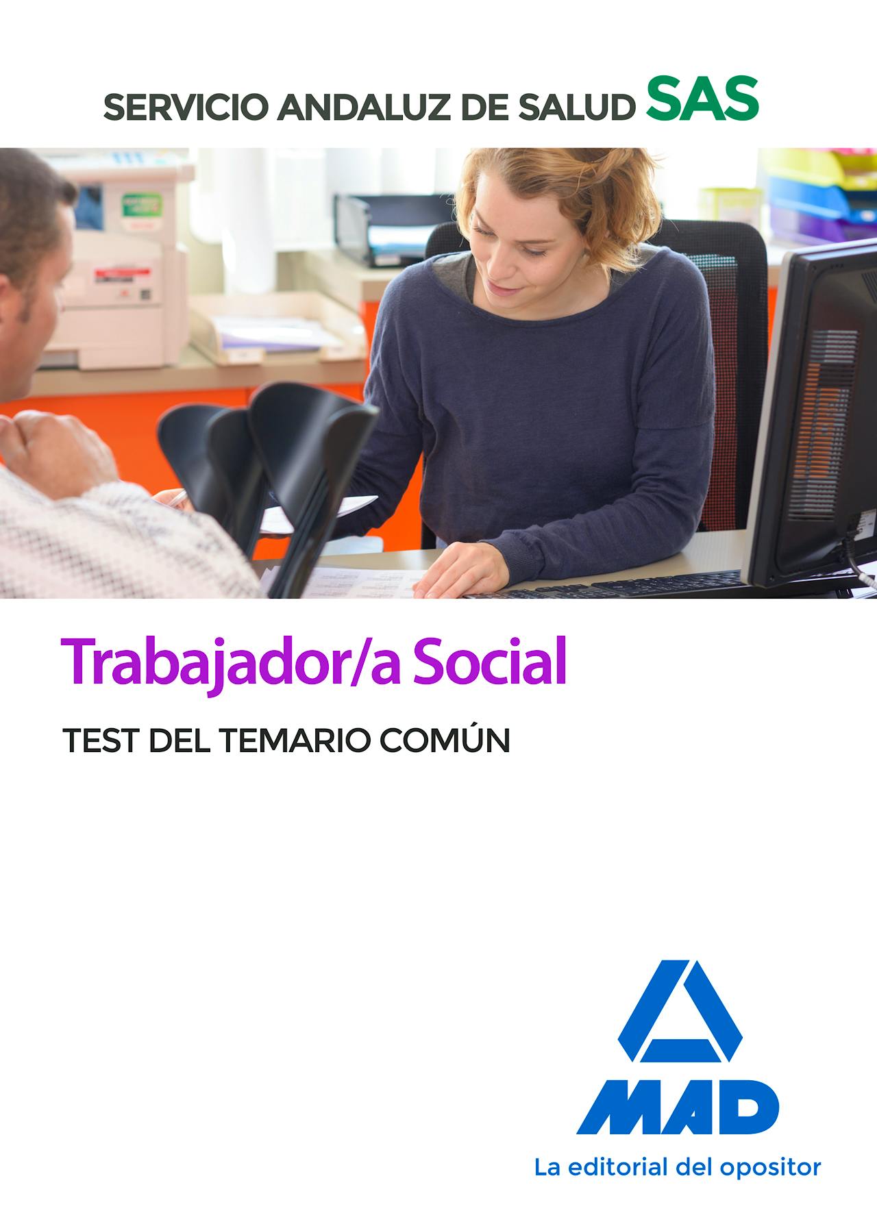Portada del libro 9788414238806 Trabajador/a Social Servicio Andaluz de Salud (SAS). Test del Temario Común