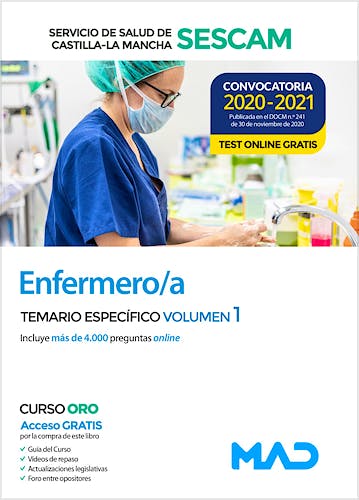 Portada del libro 9788414241608 Enfermero/a Servicio de Salud de Castilla-La Mancha (SESCAM). Temario Específico, Vol. 1