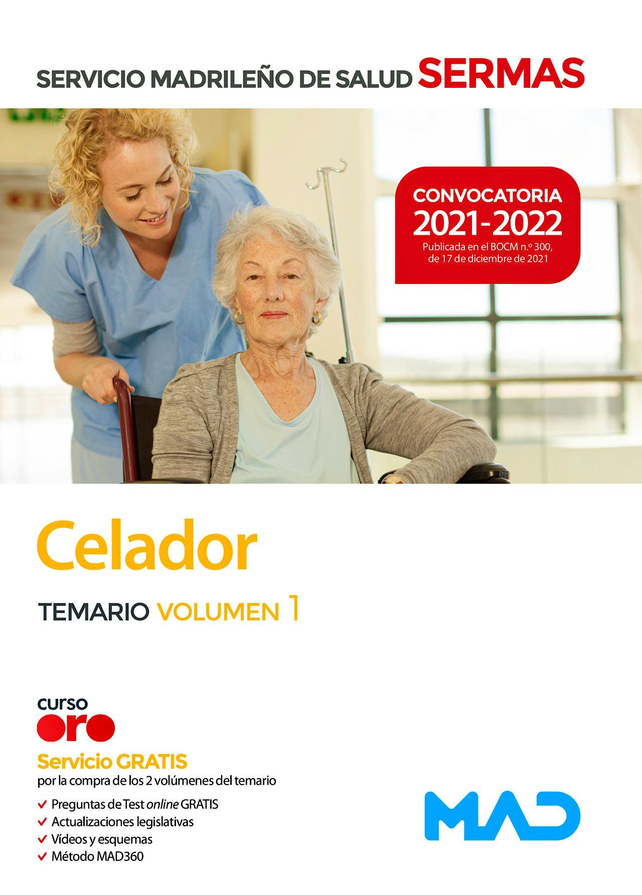 Portada del libro 9788414252499 Celador/a Servicio Madrileño de Salud (SERMAS). Temario, Vol. 1