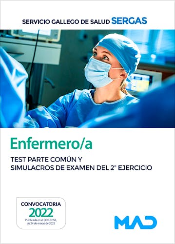 Portada del libro 9788414255766 Enfermero/a Servicio Gallego de Salud (SERGAS). Test Parte Común y Simulacros de Examen del 2º Ejercicio