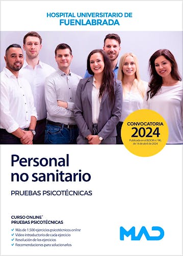 Portada del libro 9788414282168 Pruebas Psicotécnicas para Personal NO Sanitario Hospital Universitario de Fuenlabrada