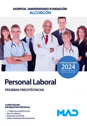 Portada del libro 9788414289679 Pruebas Psicotécnicas para Personal Laboral. Hospital Universitario Fundación Alcorcón