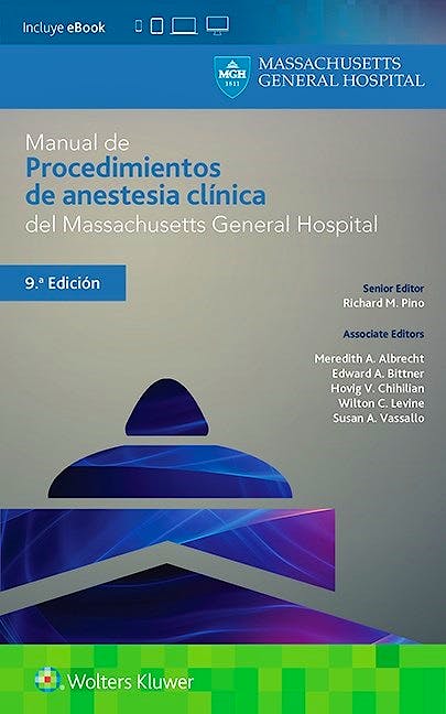 Portada del libro 9788416781904 Manual de Procedimientos de Anestesia Clínica del Massachusetts General Hospital
