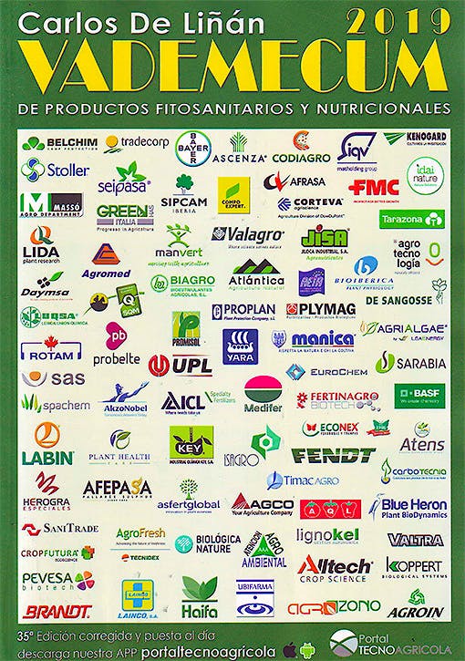 Portada del libro 9788417596002 Vademécum de Productos Fitosanitarios y Nutricionales 2019