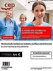 Portada del libro 9788418391637 Pack Teórico + Contenido Online. Técnico Medio Sanitario en Cuidados Auxiliares de Enfermería. Servicio Madrileño de Salud (SERMAS)