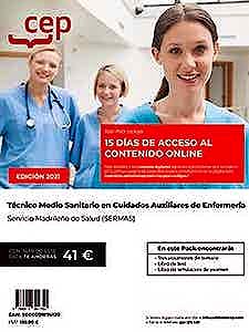 Portada del libro 9788418391750 Pack Libros + Acceso 15 Días Contenido Online. Técnico Medio Sanitario en Cuidados Auxiliares de Enfermería. Servicio Madrileño de Salud (SERMAS)