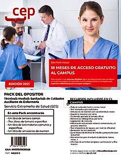 Portada del libro 9788419108197 Pack del Opositor. Técnico Medio Sanitario de Cuidados Auxiliares de Enfermería. Servicio Extremeño de Salud (SES)