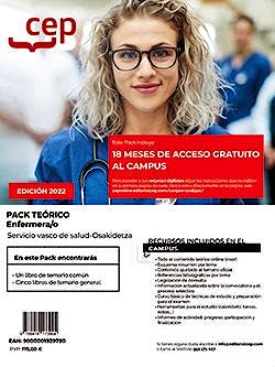 Portada del libro 9788419173904 Pack Teórico. Enfermera/o. Servicio Vasco de Salud (OSAKIDETZA) Temario Común + Temario General 5 Vol.)