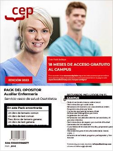 Portada del libro 9788419353740 Pack del Opositor. Auxiliar Enfermería. Servicio Vasco de Salud-Osakidetza