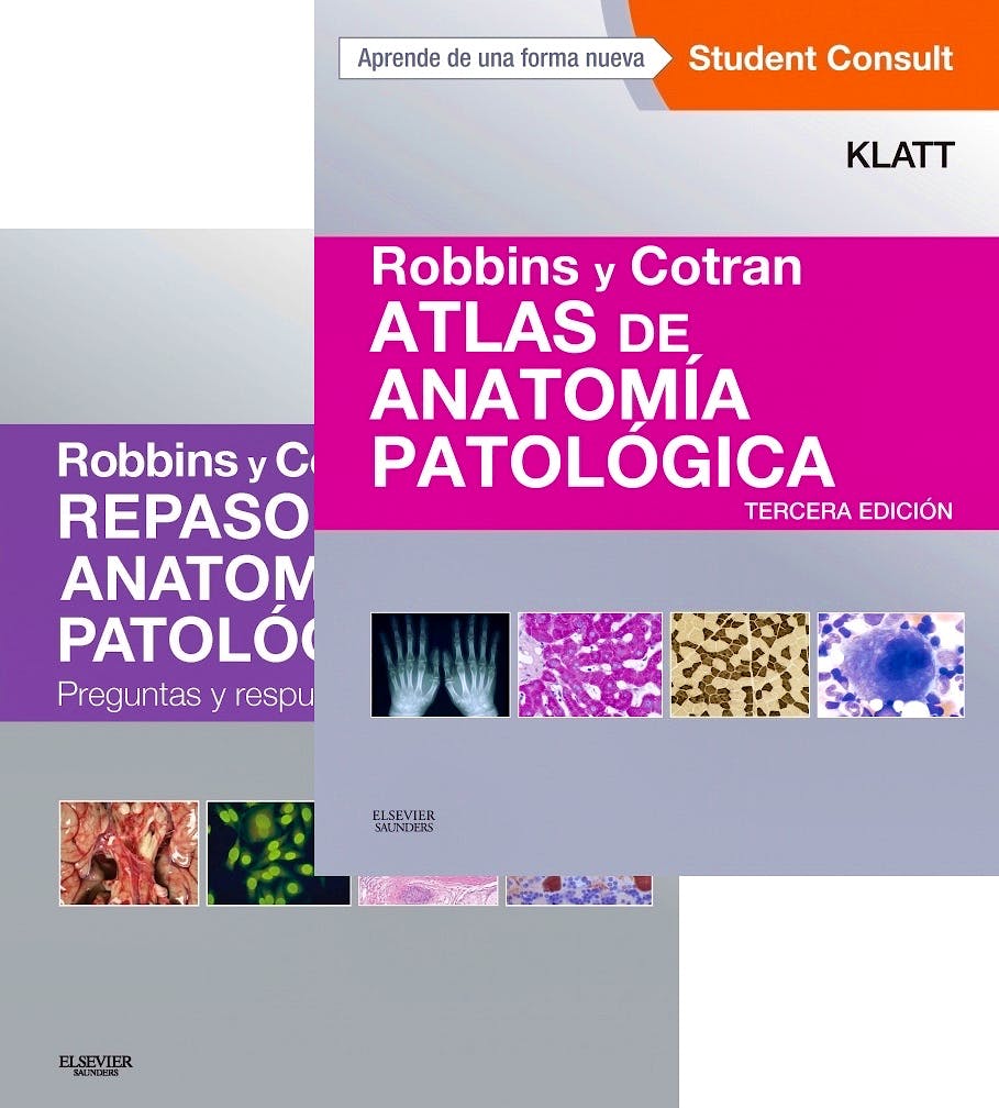 Portada del libro 9788445826799 Lote Robbins y Cotran Repaso de Anatomía Patológica + Robbins y Cotran Atlas de Anatomía Patológica