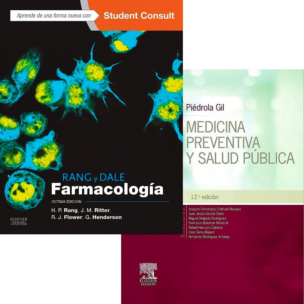 Portada del libro 9788445826812 Lote Piedrola Gil Medicina Preventiva y Salud Publica + Rang y Dale Farmacologia