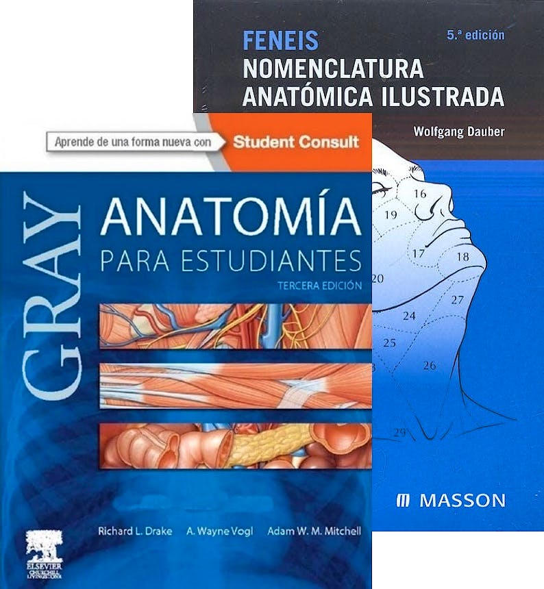 Portada del libro 9788445826843 Lote Gray Anatomía para Estudiantes + Feneis Nomenclatura Anatómica Ilustrada